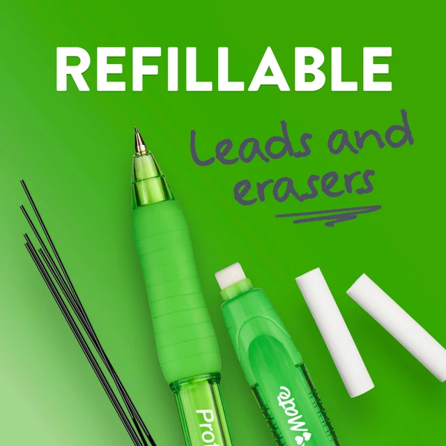 Alt view image 4 of 6 - Profile Mechanical Pencils, 0.7 mm, HB #2 Lead, 8 Assorted Barrel Colors, 24 Count - Comfortable Grip, Erases Easily