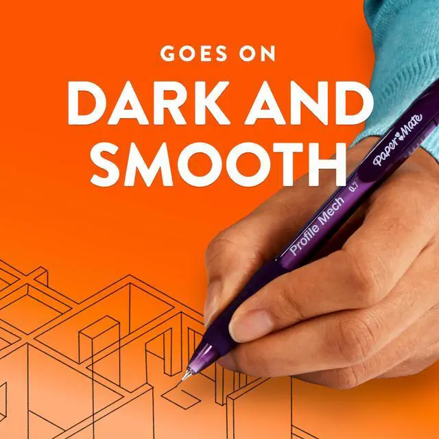Alt view image 6 of 6 - Profile Mechanical Pencils, 0.7 mm, HB #2 Lead, 8 Assorted Barrel Colors, 24 Count - Comfortable Grip, Erases Easily