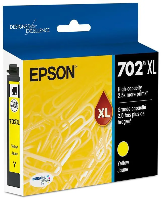 Main image of 702XL Genuine High Capacity Yellow Ink Cartridge T702XL420 High Capacity for WorkForce Pro WF-3720 WF-3730 WF-3733 Printers