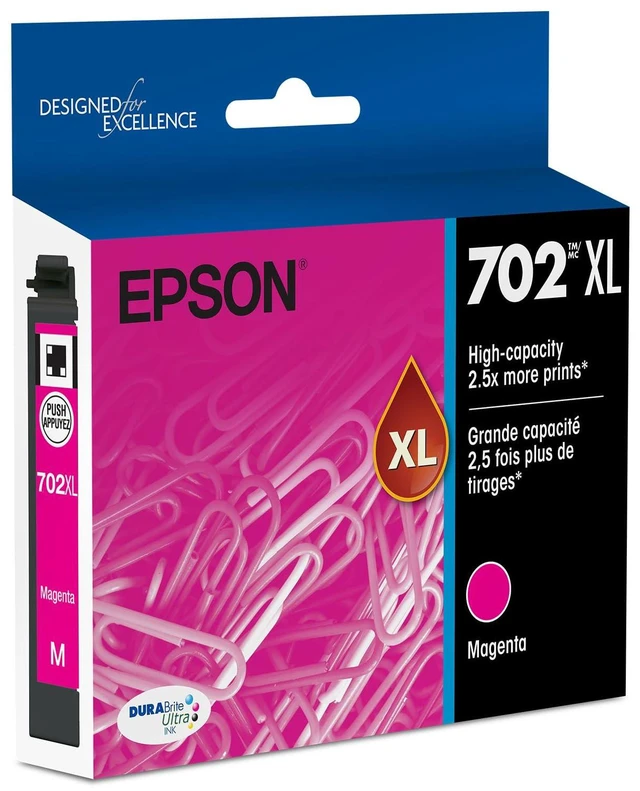 Main image of 702XL Genuine High Capacity Magenta Ink Cartridge T702XL320 High Capacity for WorkForce Pro WF-3720 WF-3730 WF-3733 Printers