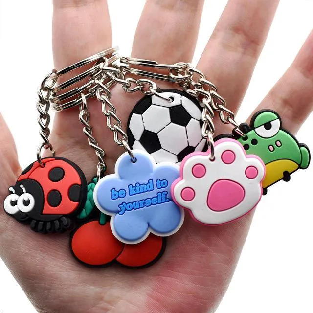 Alt view image 2 of 7 - 30/50/100/200pcs Random Different Keychains, Lot Mixed Cute Keyring for Classroom Prizes Students Incentives