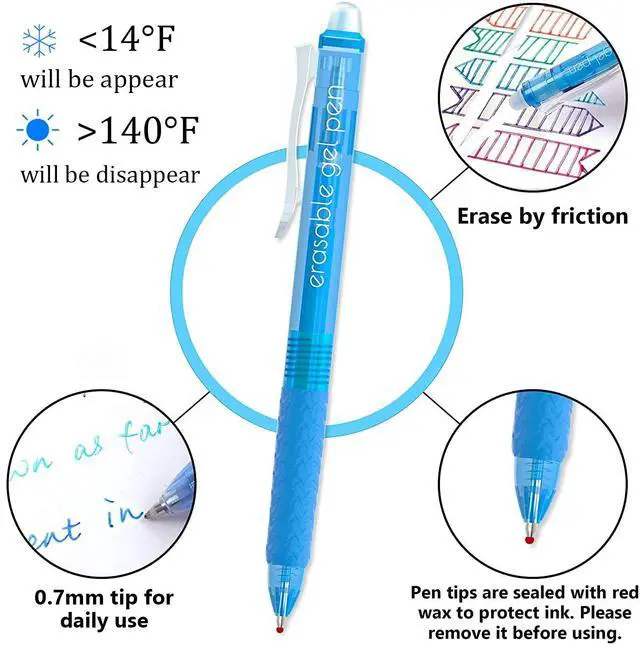 Alt view image 3 of 7 - 26 Colors Erasable Gel Pens, Retractable Erasable Pens Clicker, Fine Point(0.7), Make Mistakes Disappear, Premium Comfort Grip for Drawing Writing Planner and School Supplies