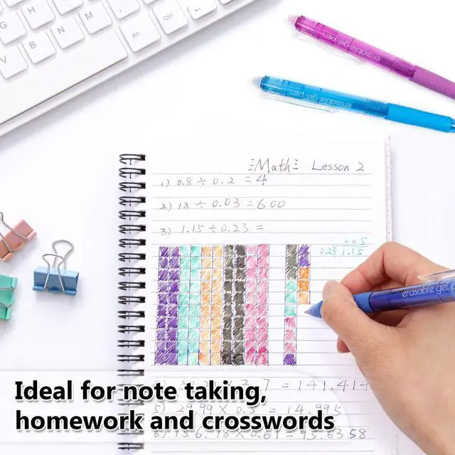 Alt view image 4 of 7 - 26 Colors Erasable Gel Pens, Retractable Erasable Pens Clicker, Fine Point(0.7), Make Mistakes Disappear, Premium Comfort Grip for Drawing Writing Planner and School Supplies