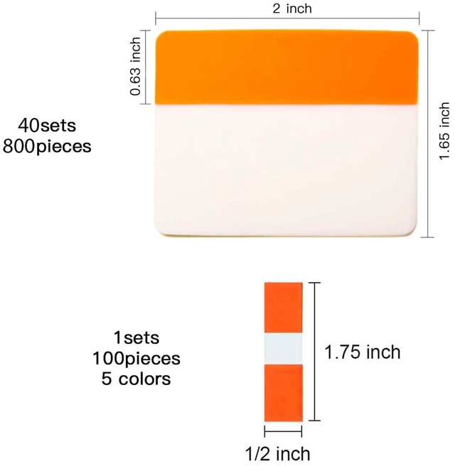 Alt view image 2 of 7 - 900 Pcs 2 Inch Sticky Index Tabs - Colorful Writable Book Tabs Transparent for Notebooks,Annotating,Self Adhesive,Labels for Pages,Repositionable,Tape Flags,File Folders,Smooth Writing