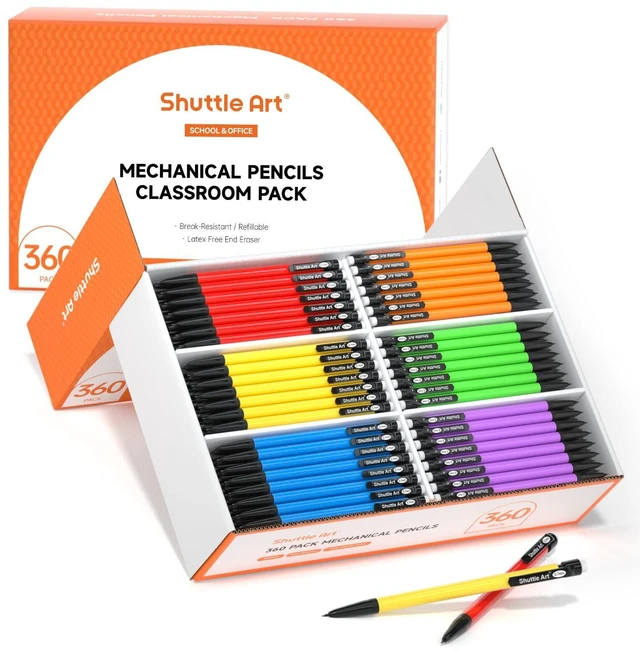 Main image of Mechanical Pencils, 360 Pack Bulk Mechanical Pencils 0.7mm Medium Point, HB #2 Lead Pencils, Assorted Barrels, Office School Supplies
