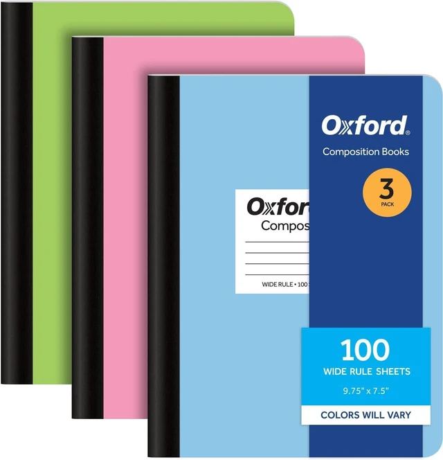Main image of Composition Notebooks, Cover Colors Vary, Wide Ruled Paper, 9-3/4 x 7-1/2 Inch School Journals, Assorted Pastel Covers, 100 Sheets per Book (1002519), 3 Count (Pack of 8)