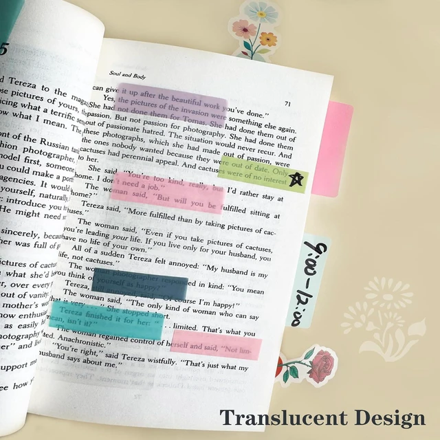 Alt view image 4 of 7 - 900 PCS Book Tabs 2 Inch Sticky Index Tabs, Colored Page Markers Repositionable Tags,Reading Tabs,Self Adhesive Tape Flags for Books, Binders, Notebook and File Folders,Smooth Writing