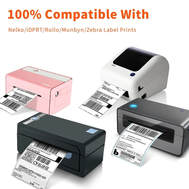 Alt view image 4 of 7 - Thermal Shipping Labels 4x6-350 Labels(4 Rolls), Compatible with Rollo, Brother, Zebra and Most Thermal Printer, Perforated, Commercial Grade, Doesn't Compatible with Dymo