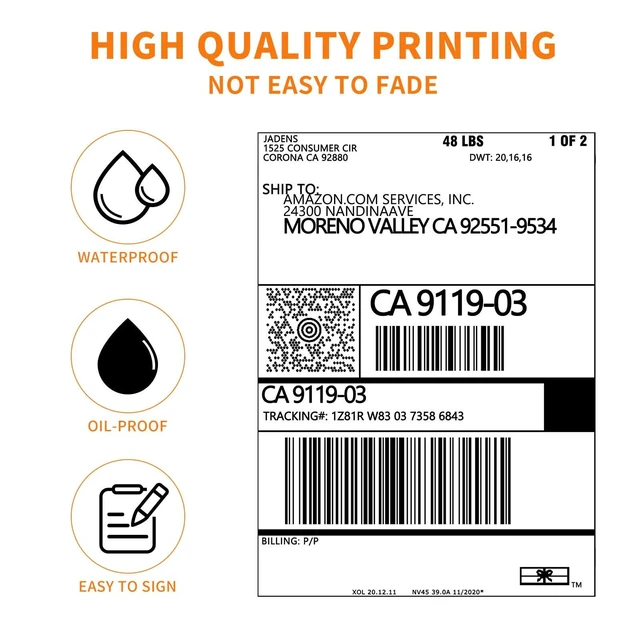 Alt view image 5 of 7 - Thermal Shipping Labels 4x6-350 Labels(4 Rolls), Compatible with Rollo, Brother, Zebra and Most Thermal Printer, Perforated, Commercial Grade, Doesn't Compatible with Dymo