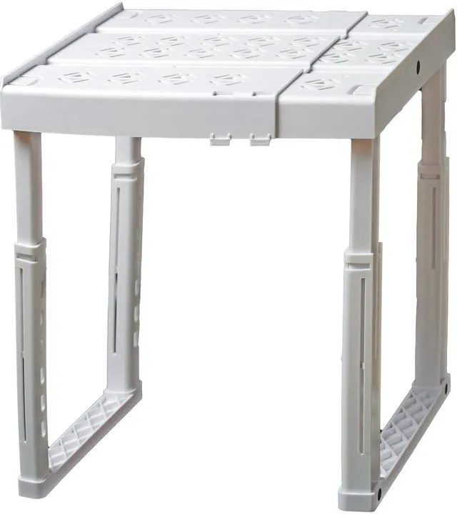 Main image of Locker Organizer Shelf, Adjustable Width and Height, Ideal for School, Office, and Gym Lockers (White)