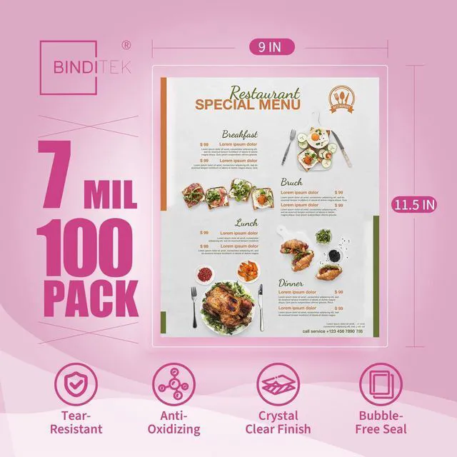 Alt view image 2 of 7 - 7 Mil Thermal Laminating Pouches, 9x11.5 Inches, 100 Pack, Glossy Laminating Sheets for Letter Size, Hold 8.5 x 11 Inches, Ultra Clear, Glossy, Heat Seal, School Office Supplies