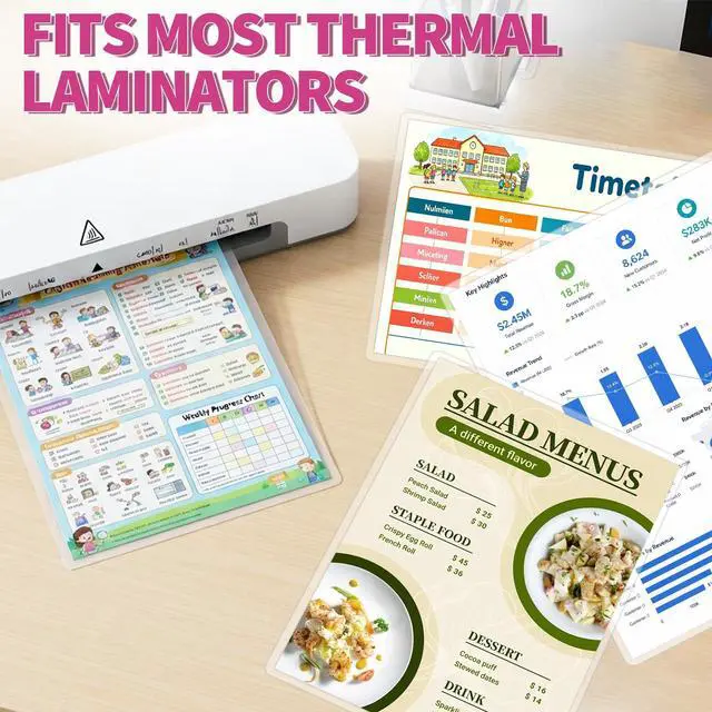 Alt view image 7 of 7 - 7 Mil Thermal Laminating Pouches, 9x11.5 Inches, 100 Pack, Glossy Laminating Sheets for Letter Size, Hold 8.5 x 11 Inches, Ultra Clear, Glossy, Heat Seal, School Office Supplies