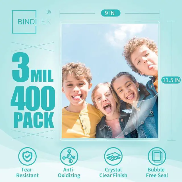 Alt view image 2 of 7 - 3 Mil Thermal Laminating Pouches, 9x11.5 Inches, 400 Pack, Glossy Laminating Sheets for Letter Size, Hold 8.5 x 11 Inches, Ultra Clear, Glossy, Heat Seal, School Office Supplies