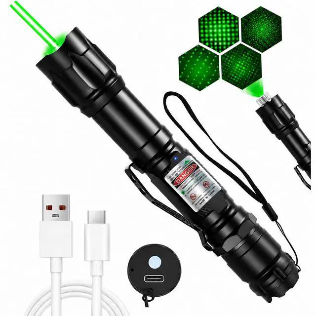 Main image of Green Laser Pointer, Type-C Charge, Laser Beam with Starry-Sky Cap Starry-Sky Patterns, One-Click Constant-On, for Hiking, Presentations & Outdoor Use (Professional-Grade Green Light)