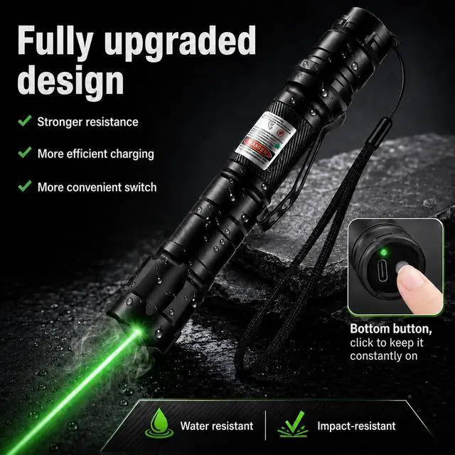 Alt view image 3 of 7 - Green Laser Pointer, Type-C Charge, Laser Beam with Starry-Sky Cap Starry-Sky Patterns, One-Click Constant-On, for Hiking, Presentations & Outdoor Use (Professional-Grade Green Light)