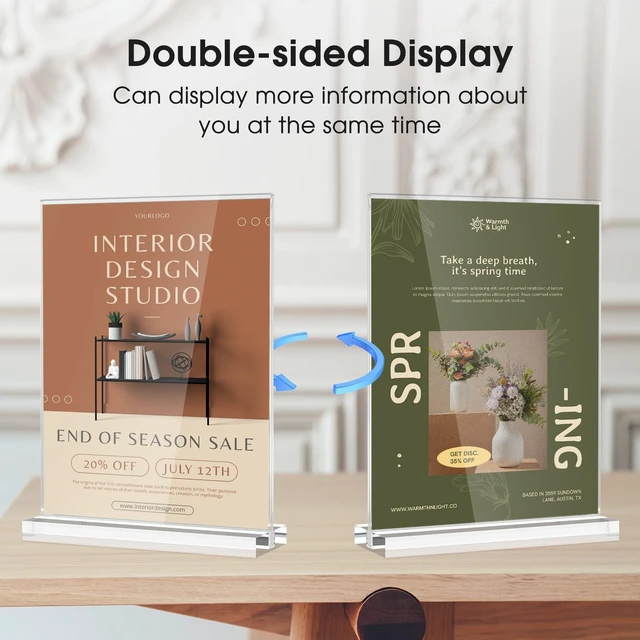 Alt view image 4 of 7 - Acrylic Sign Holder 8.5" x 11" Acrylic Stands for Display, 30 Pack Clear Acrylic, Double Sided Display, Stable Tabletop Design, Quick Sign Changes, Fits Offices, Events And Retail Spaces