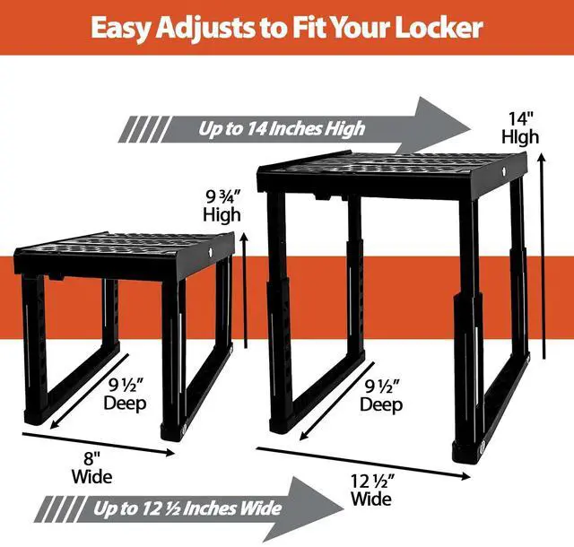 Alt view image 2 of 6 - Locker Organizer Shelf Adjustable Width and Height, Stackable, Ideal Locker Shelf for School, Office, Gym Lockers, or Even Kitchen Cabinets & Under Sink Organization (Magenta)