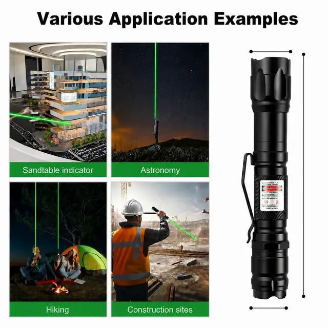 Alt view image 6 of 7 - Green Laser Pointer, Type-C Charge, Laser Beam with Starry-Sky Cap Starry-Sky Patterns, One-Click Constant-On, for Hiking, Presentations & Outdoor Use (Professional-Grade Green Light)