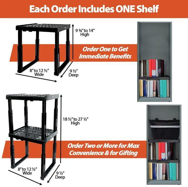 Alt view image 4 of 6 - Locker Organizer Shelf Adjustable Width and Height, Stackable, Ideal Locker Shelf for School, Office, Gym Lockers, or Even Kitchen Cabinets & Under Sink Organization (Magenta)