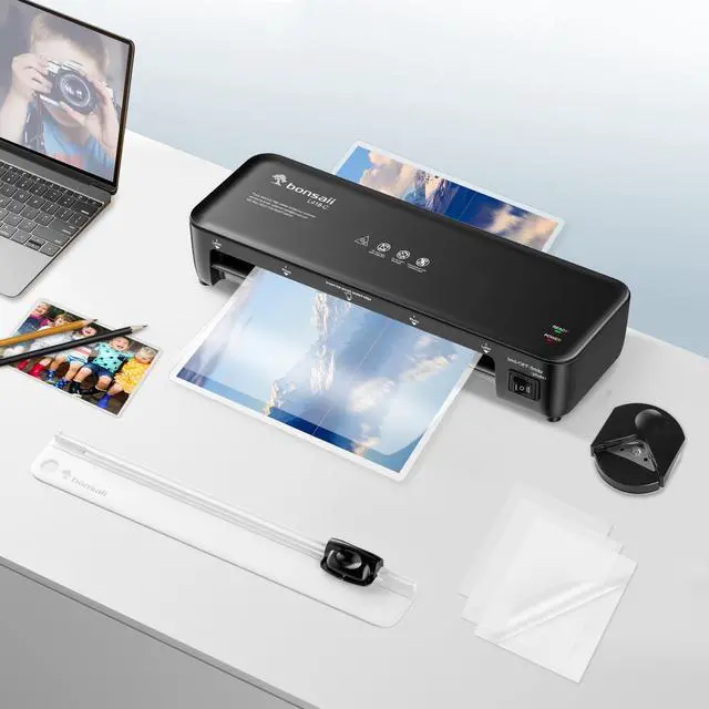Alt view image 7 of 7 - 9-Inch 4-in-1 Laminator Kit with Cutter, Rounder & 40 Pouches Includes paper cutter, corner rounder, patented anti-jam tech, 3-min warm-up, perfect for teacher office school business