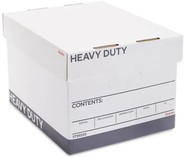 Main image of Triple Wall Heavy Duty File Box, Lift-Off Lid, 12/Carton White/gray boxes for letter or legal documents in bulk storage settings