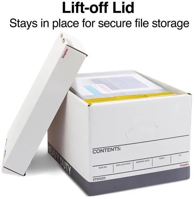 Alt view image 3 of 7 - Triple Wall Heavy Duty File Box, Lift-Off Lid, 12/Carton White/gray boxes for letter or legal documents in bulk storage settings