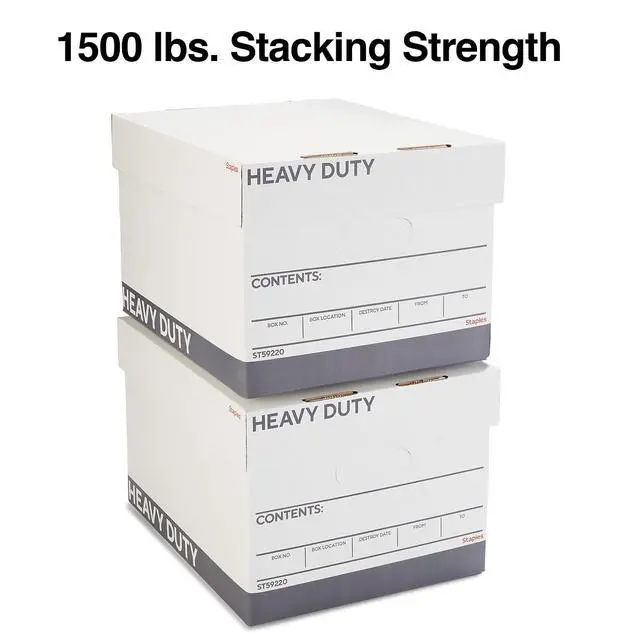 Alt view image 4 of 7 - Triple Wall Heavy Duty File Box, Lift-Off Lid, 12/Carton White/gray boxes for letter or legal documents in bulk storage settings