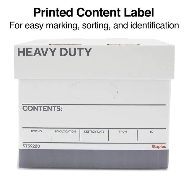 Alt view image 5 of 7 - Triple Wall Heavy Duty File Box, Lift-Off Lid, 12/Carton White/gray boxes for letter or legal documents in bulk storage settings