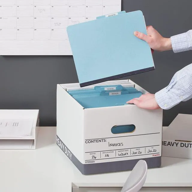 Alt view image 6 of 7 - Triple Wall Heavy Duty File Box, Lift-Off Lid, 12/Carton White/gray boxes for letter or legal documents in bulk storage settings