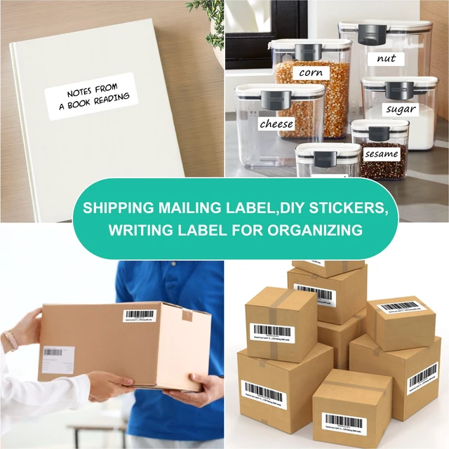 Alt view image 6 of 7 - L LIKED 2"x4" Printable White Label Stickers 1000 Labels 100 Sheets Matte, strong Adhesive, laser/inkjet compatible, 10 per sheet, for shipping, address, product & barcode