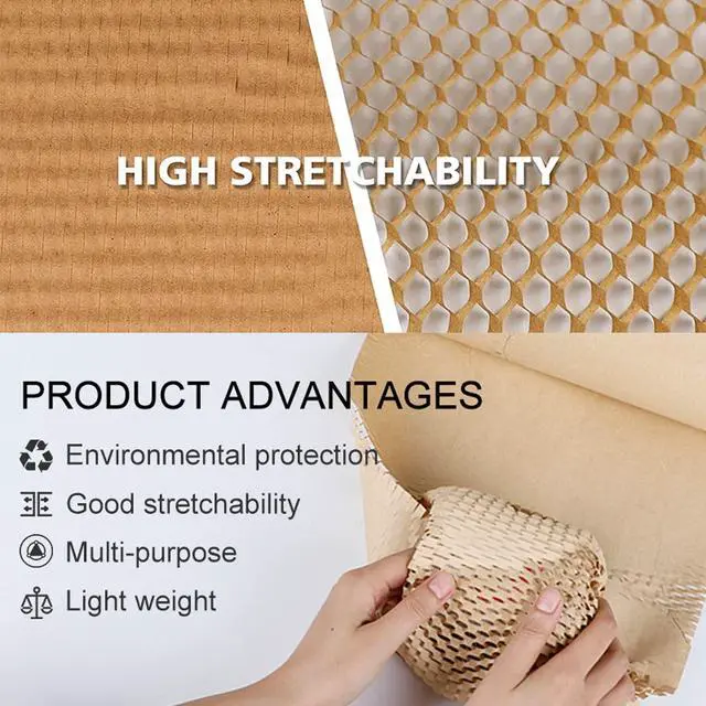 Alt view image 6 of 7 - Honeycomb Packing Paper for Moving, Protective Wrapping Paper 12" x 400ft kraft paper cushions glass, dishes, ceramics and gifts for Small Business & Fragile Items Moving Home Essentials