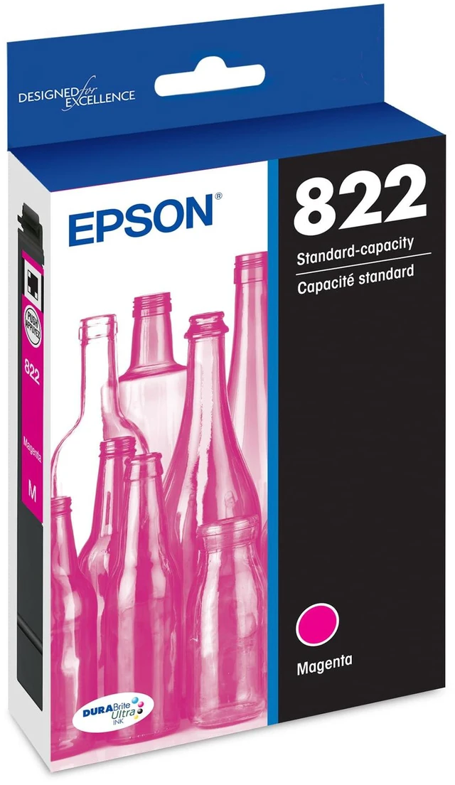 Main image of 822 Genuine Ink Standard Capacity Magenta Cartridge T822320 Works with WorkForce Pro WF-3820 WF-3823 WF-4820 WF-4830 WF-4833 WF-4834 Printers