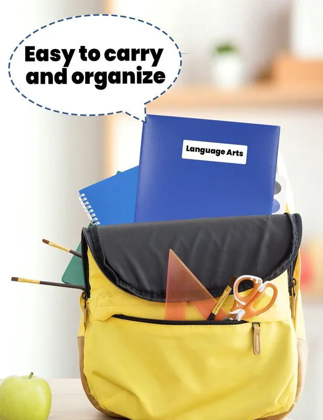 Alt view image 6 of 7 - 2 Pocket Folders (12 Pack, Blue) Heavy-Duty Plastic Folders with Pockets, Fit 8.5x11 Letter Size Paper, 2-Pocket File Folders for Kids, Home, School, Office
