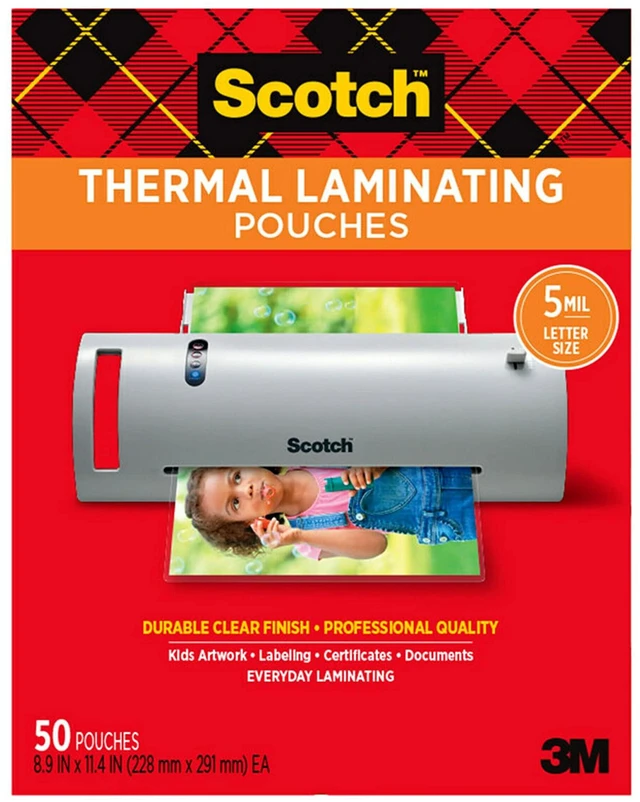 Main image of Thermal Pouches 5 mil, 8.9 in x 11.4 in (228 mm x 291 mm) Ultra Clear Laminating Pouches for Kids Artwork, Labeling, Certificates, Documents, Photo Safe for Home, Office and Classroom