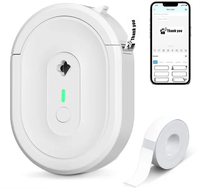 Main image of N12 Label Maker Machine with 1 Tape Mini Thermal Label Printer, White Labeler Machine Available for Phone, Portable Label Maker Rechargeable Labeling Machine for Office School Home Organization