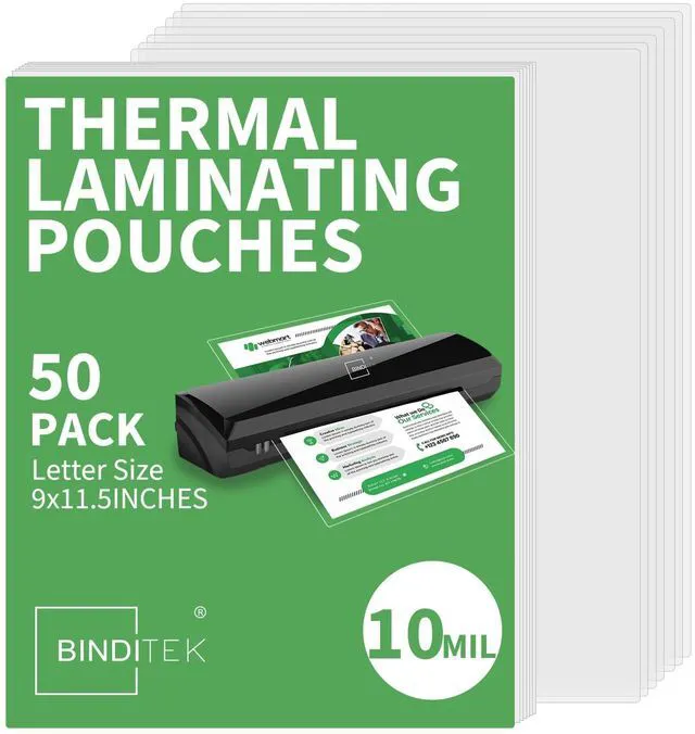 Main image of 10 Mil Thermal Laminating Pouches, 9x11.5 Inches, 50 Pack, Glossy Laminating Sheets for Letter Size, Hold 8.5 x 11 Inches, Ultra Clear, Glossy, Heat Seal, School Office Supplies