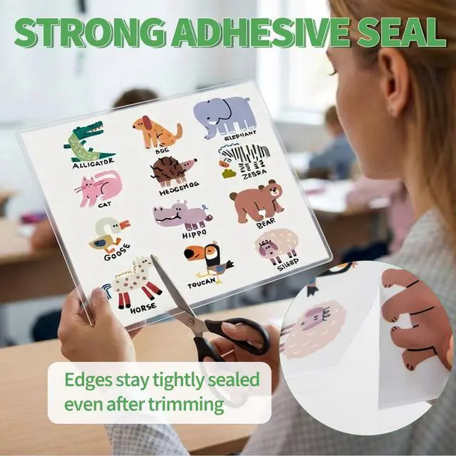 Alt view image 3 of 7 - 10 Mil Thermal Laminating Pouches, 9x11.5 Inches, 50 Pack, Glossy Laminating Sheets for Letter Size, Hold 8.5 x 11 Inches, Ultra Clear, Glossy, Heat Seal, School Office Supplies