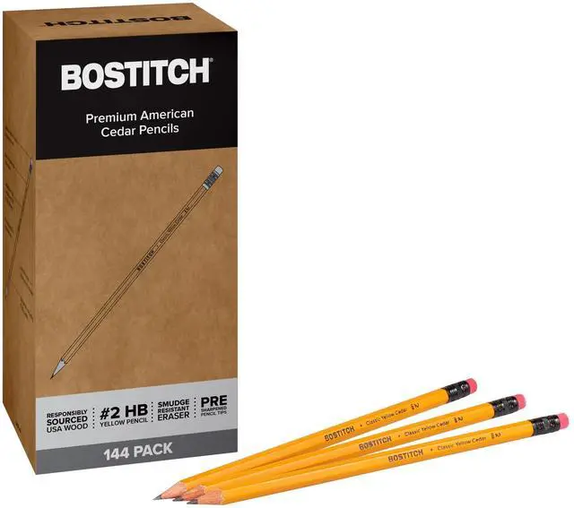 Main image of Office Premium #2 Pencils, American Cedar Wood, Pre-Sharpened, HB Graphite, 144-Pack