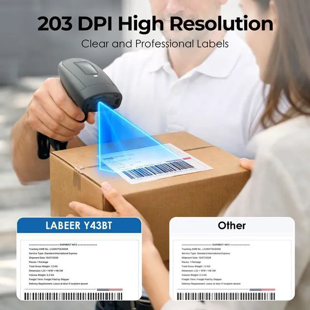 Alt view image 5 of 7 - Bluetooth Thermal Shipping Label Printer, Wireless 4x6 Printer Black For Small Business, Home, Office, Online Sellers, Warehouse & Shipping, Compatible with iPhone, Android, Windows & Mac