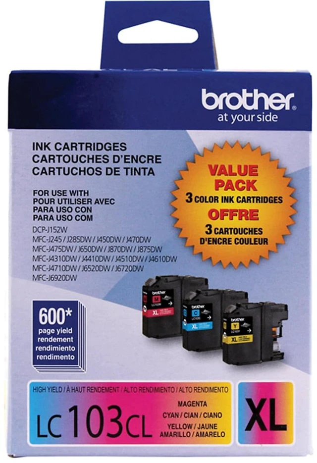 Alt view image 2 of 7 - LC1033PKS, LC-103, Innobella High-Yield Ink, 600 Page-Yield, 3/Pack, Cyan-Magenta-Yellow