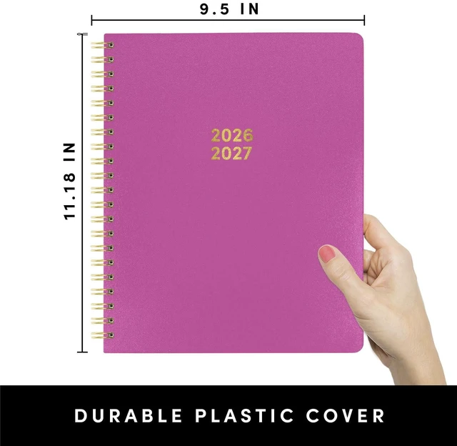 Alt view image 2 of 7 - Academic Planner, Weekly & Monthly Planner & Calendar, 12-Months, July 2026 - June 2027, (9.5" x 11"), School & Student Planning Agenda with Tabs, Bonus Pages & Inner Pocket, Raspberry