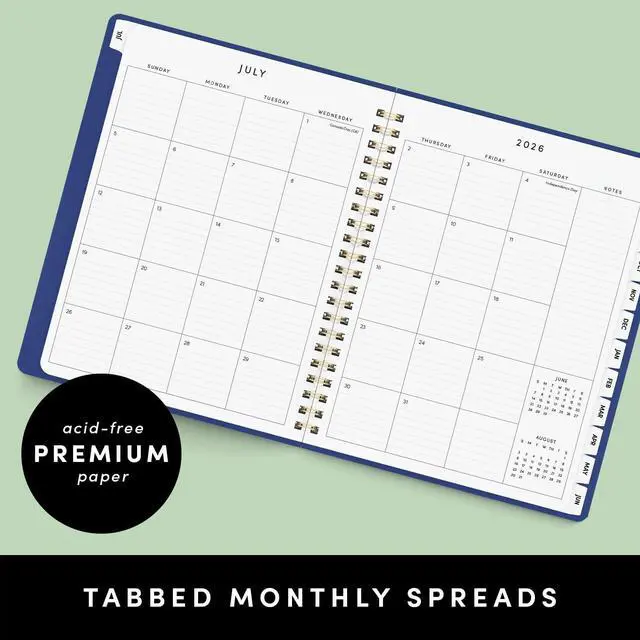 Alt view image 3 of 7 - Academic Planner, Weekly & Monthly Planner & Calendar, 12-Months, July 2026 - June 2027, (9.5" x 11"), School & Student Planning Agenda with Tabs, Bonus Pages & Inner Pocket, Dark Green