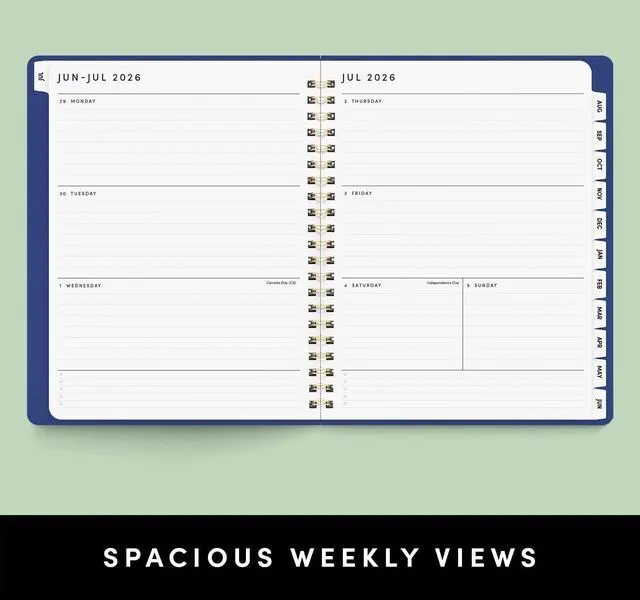 Alt view image 4 of 7 - Academic Planner, Weekly & Monthly Planner & Calendar, 12-Months, July 2026 - June 2027, (9.5" x 11"), School & Student Planning Agenda with Tabs, Bonus Pages & Inner Pocket, Dark Green