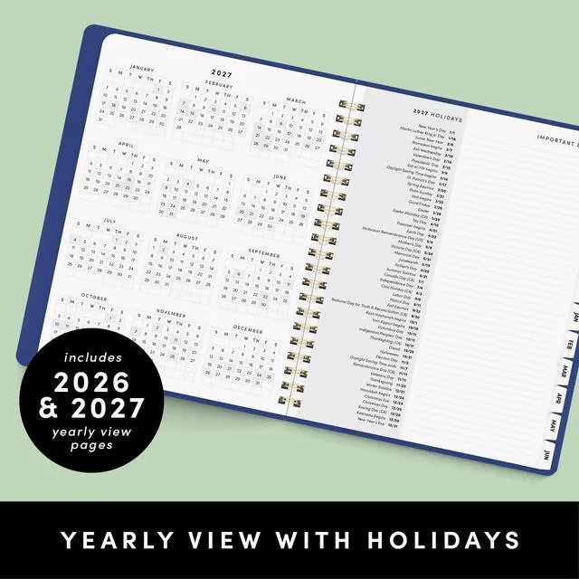 Alt view image 5 of 7 - Academic Planner, Weekly & Monthly Planner & Calendar, 12-Months, July 2026 - June 2027, (9.5" x 11"), School & Student Planning Agenda with Tabs, Bonus Pages & Inner Pocket, Dark Green
