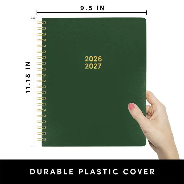 Alt view image 2 of 7 - Academic Planner, Weekly & Monthly Planner & Calendar, 12-Months, July 2026 - June 2027, (9.5" x 11"), School & Student Planning Agenda with Tabs, Bonus Pages & Inner Pocket, Dark Green
