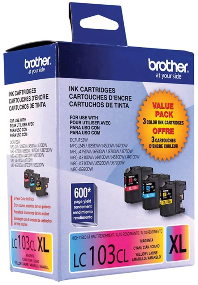 Alt view image 6 of 7 - LC1033PKS, LC-103, Innobella High-Yield Ink, 600 Page-Yield, 3/Pack, Cyan-Magenta-Yellow