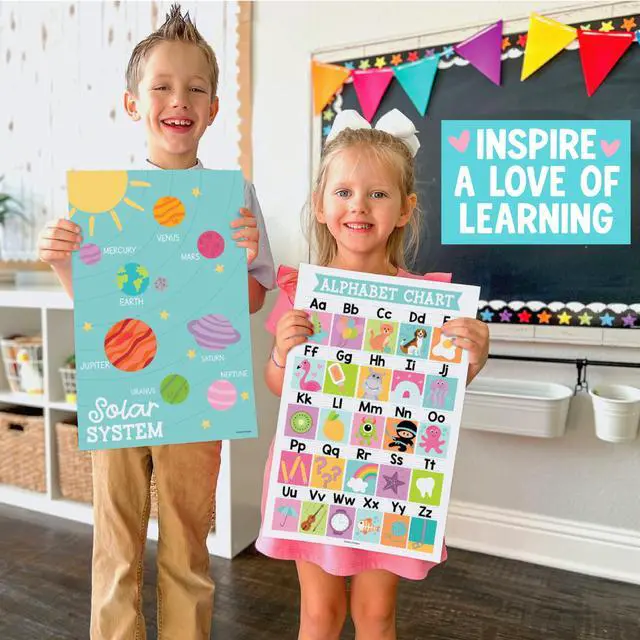 Alt view image 5 of 7 - 16 Laminated Toddler Learning Posters 1-3 for Preschool Classroom Decor Pastel Learning Posters for Toddlers 1-3, Homeschool Room Decor for Toddler Wall Activity, Pre K Classroom Must Haves