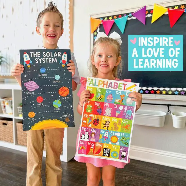 Alt view image 5 of 7 - 16 Laminated Toddler Learning Posters 1-3 for Preschool Classroom Decor Colorful Learning Posters for Toddlers 1-3, Homeschool Room Decor for Toddler Wall Activity, Pre K Classroom Must Haves