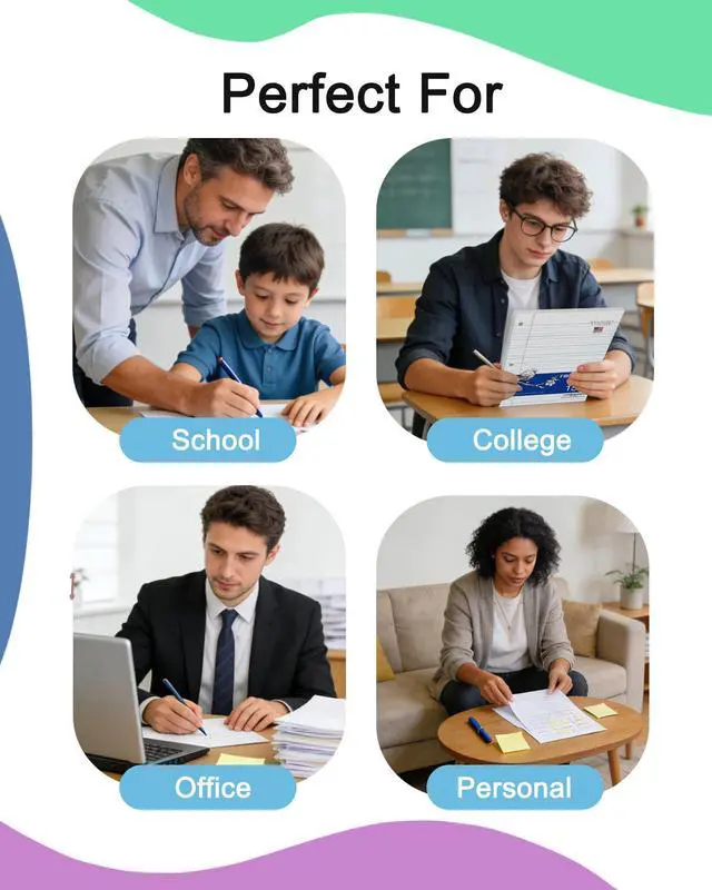Alt view image 7 of 7 - College Ruled Loose Leaf Paper, 600 Sheets Bulk Notebook Paper, 8"x10-1/2" 3 Hole Punched Filler Paper, Fits Standard 3-Ring Binder, 65lb Thick Paper, Made in USA