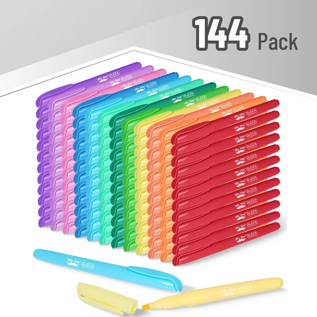 Alt view image 2 of 7 - Bulk Highlighter Set, 144 Pack, Assorted Colors, Chisel Tip Quick-Dry, Smear-Resistant, Odorless Highlighters Bulk for School, Office & Journaling